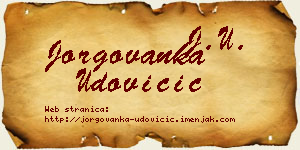 Jorgovanka Udovičić vizit kartica